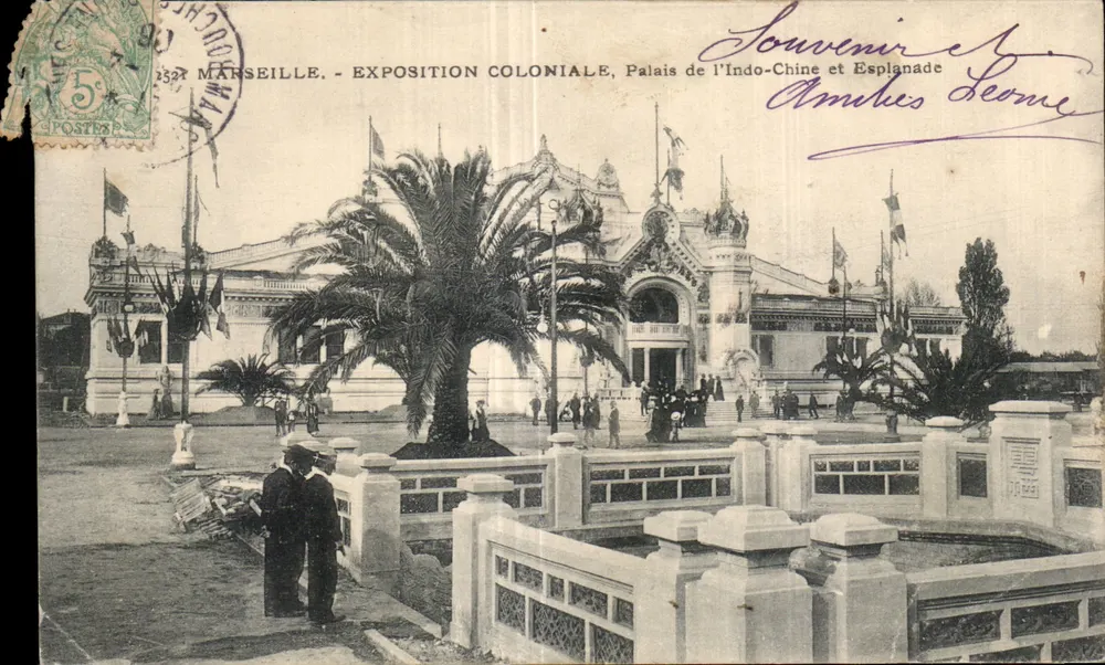 Marseille - Kolonialausstellung, Palais de l'Indo-Chine und Esplanade - Vorderseite