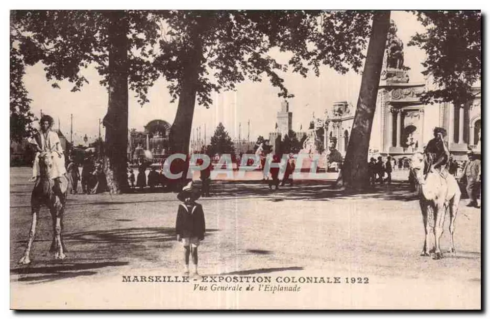 Marseille - Kolonialausstellung 1922 — Allgemeiner Blick auf die Esplanade - Vorderseite
