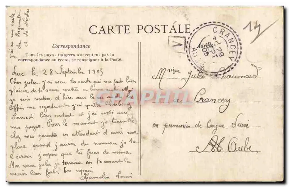 Luc-sur-Mer (Calvados) — A Ponte sobre a Digue — J. Beucher, editor (Deppes) - Verso