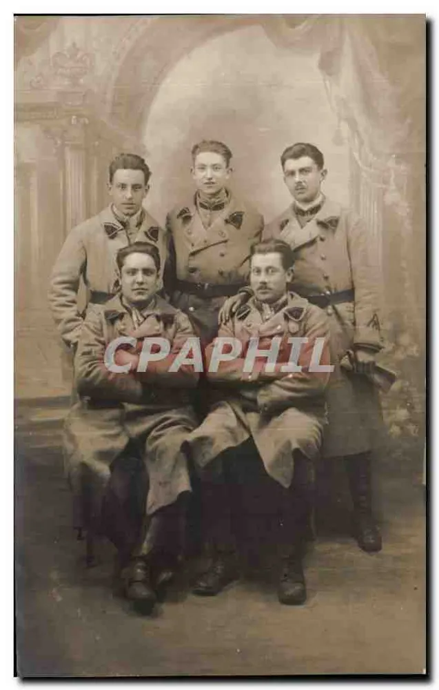 Fünf Soldaten in Uniform — fotografisches Studio - Vorderseite