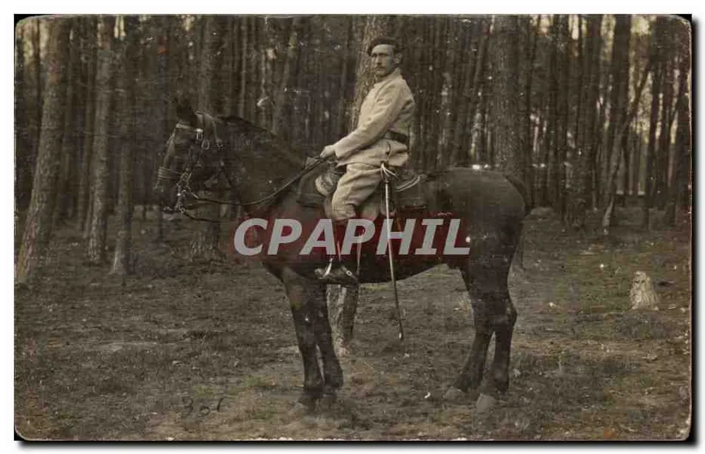 Mann auf Pferd in der Wald — Charles Montag, Bitche (Moselle) - Vorderseite