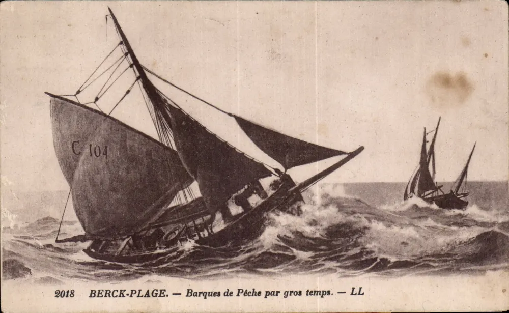 Berck-Plage — Fischboote bei stürmischem Wetter — LL - Vorderseite