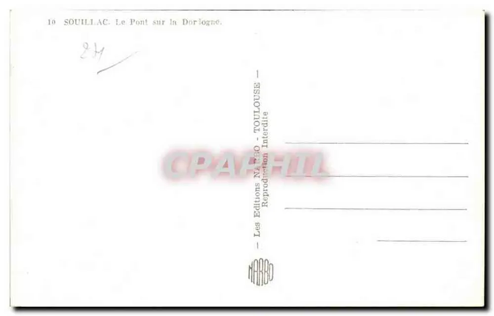 SOUILLAC — O Ponte sobre a Dordogne — Les Éditions MARBO - TOULOUSE - Verso