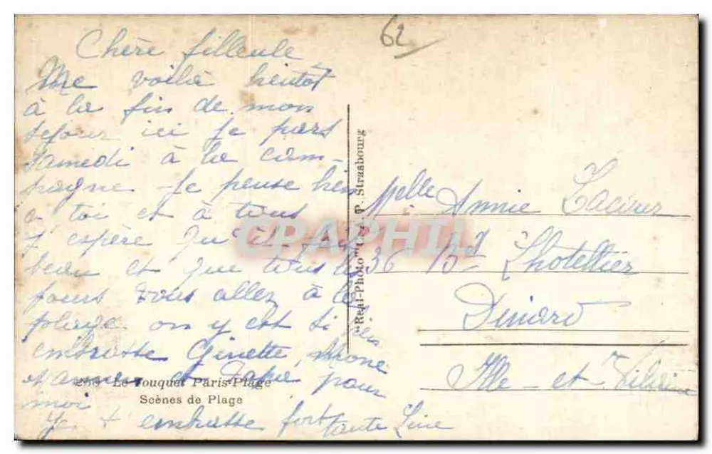 Praia de Deauville — Cenas da praia — editor Le Touquet, Paris-Plage - Verso