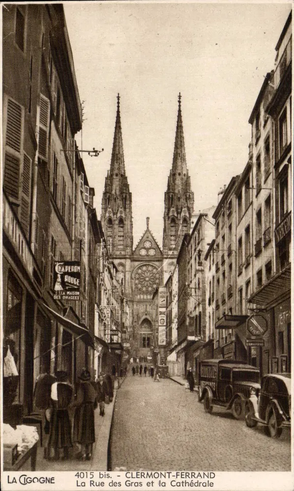 Clermont-Ferrand — Die Straße der Gras und die Kathedrale — Die Storch, n° 4015 bis - Vorderseite