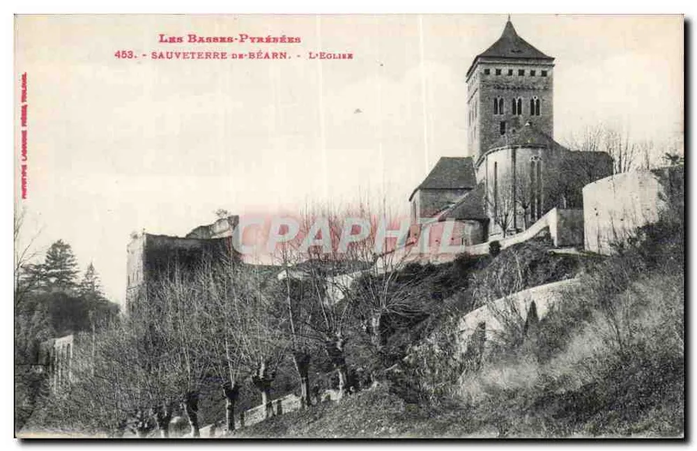 Sauveterre-de-Béarn - La Chiesa — editore L. F. TALLOUX, n° 453 - Recto