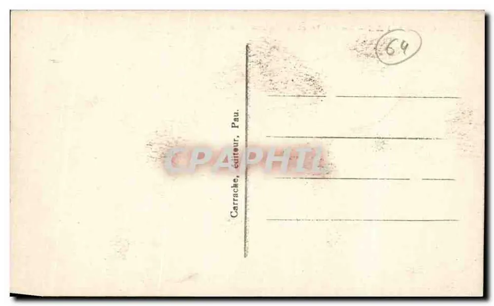 Pau — Poczta i Aleja Bosquet — Carrarrache, wydawca, Pau - Rewers