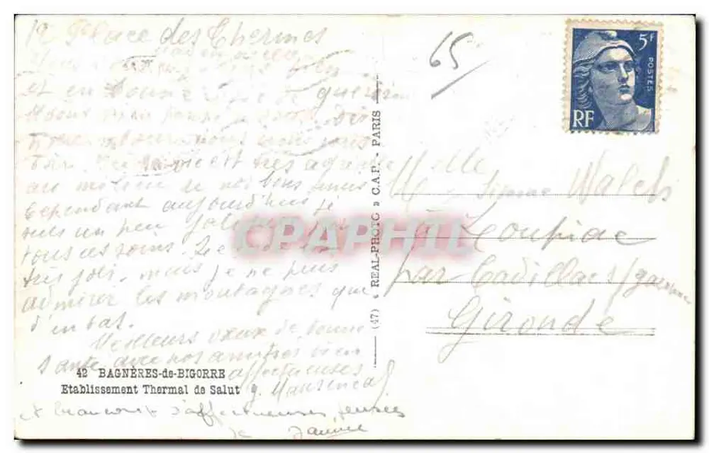 Bagnères-de-Bigorre — Thermalbad für Gesundheit — C.A.P. Paris - Rückseite