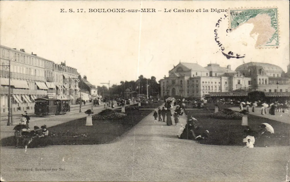 Boulogne-sur-Mer — Ansicht des Casinos und der Digue — Steyenard, E.S. 17 - Vorderseite