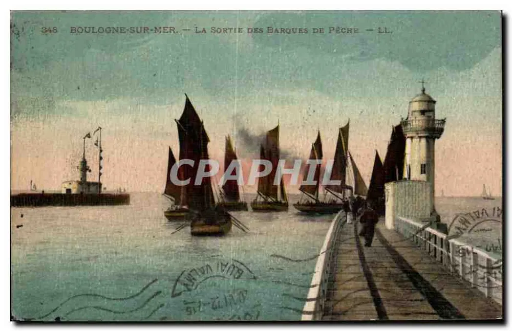 Boulogne-sur-Mer — Die Abfahrt der Fischerboote — LL - Vorderseite