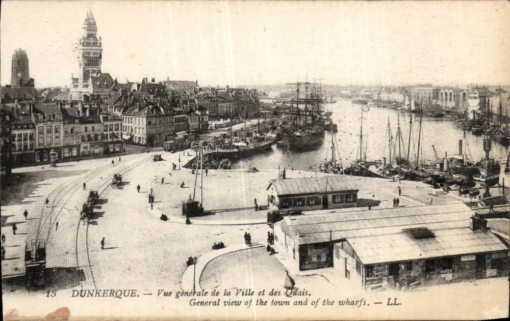 Dunkirk — Allgemeiner Blick auf die Stadt und die Hafenbereiche — LL. n°13 - Vorderseite
