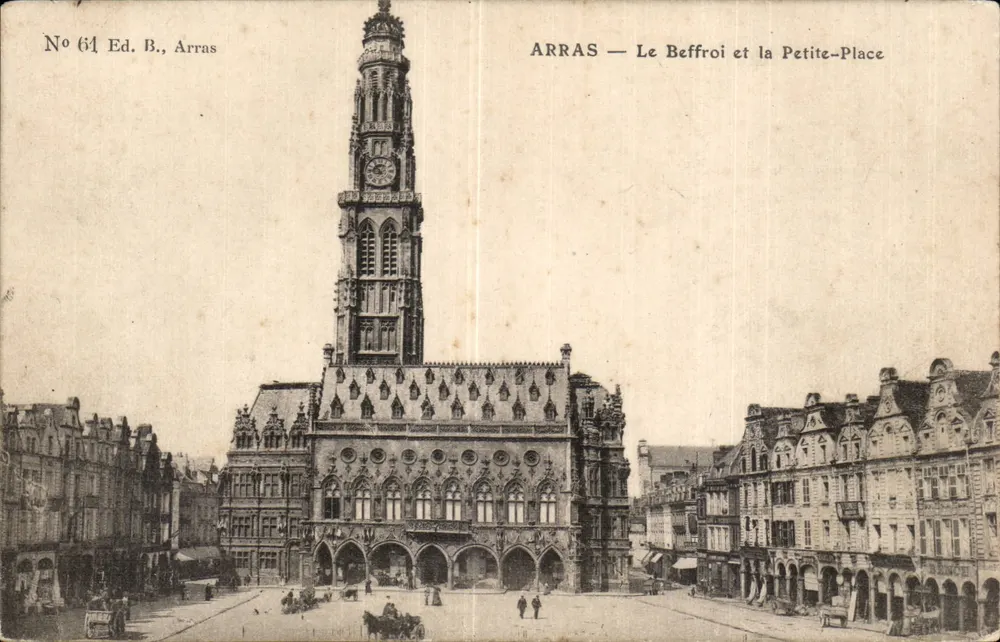 Arras — O Sino e a Petite-Place — Ed. B., Arras, n° 64 - Frente