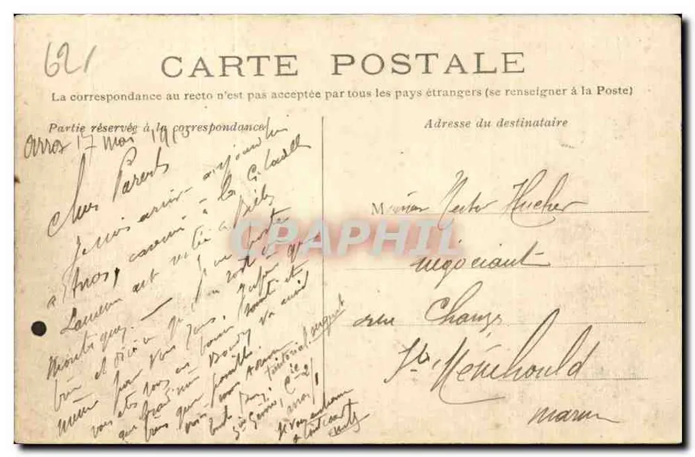 Arras — O Sino e a Petite-Place — Ed. B., Arras, n° 64 - Verso