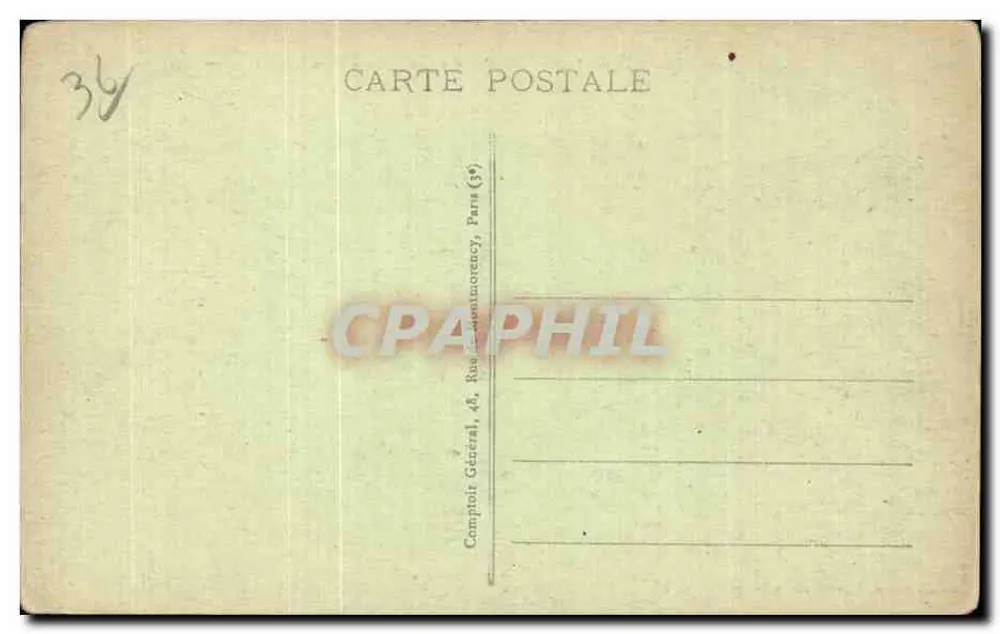 Éguzon — Ansicht des Staudamms stromabwärts und der Schleusen (linker Ufer) — Comptoir Général, 48, rue de Montmorency, Paris (3e) - Rückseite