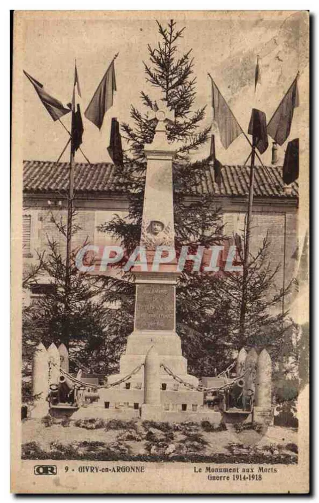 Givry-en-Artonne — Gedenkstein für die Gefallenen des Krieges 1914-1918 — Verlag OR, Nr. 9 - Vorderseite