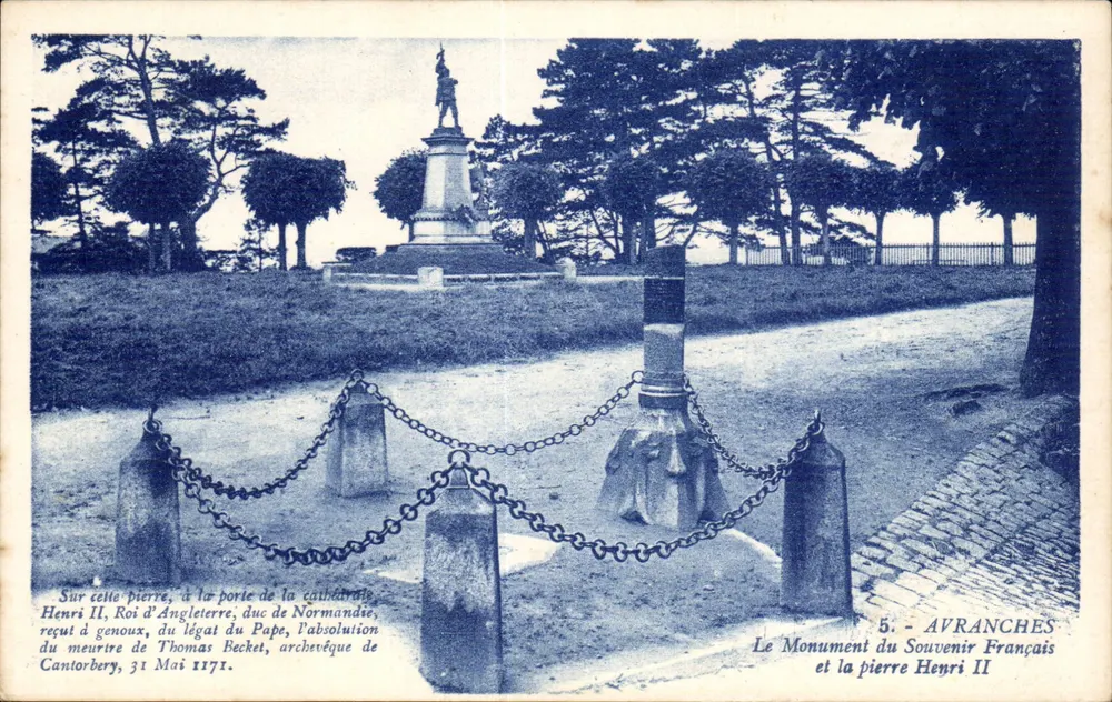 Avranches — Denkmal des französischen Gedenksteins und Stein von Henri II — G. Artun, Nantes - Vorderseite