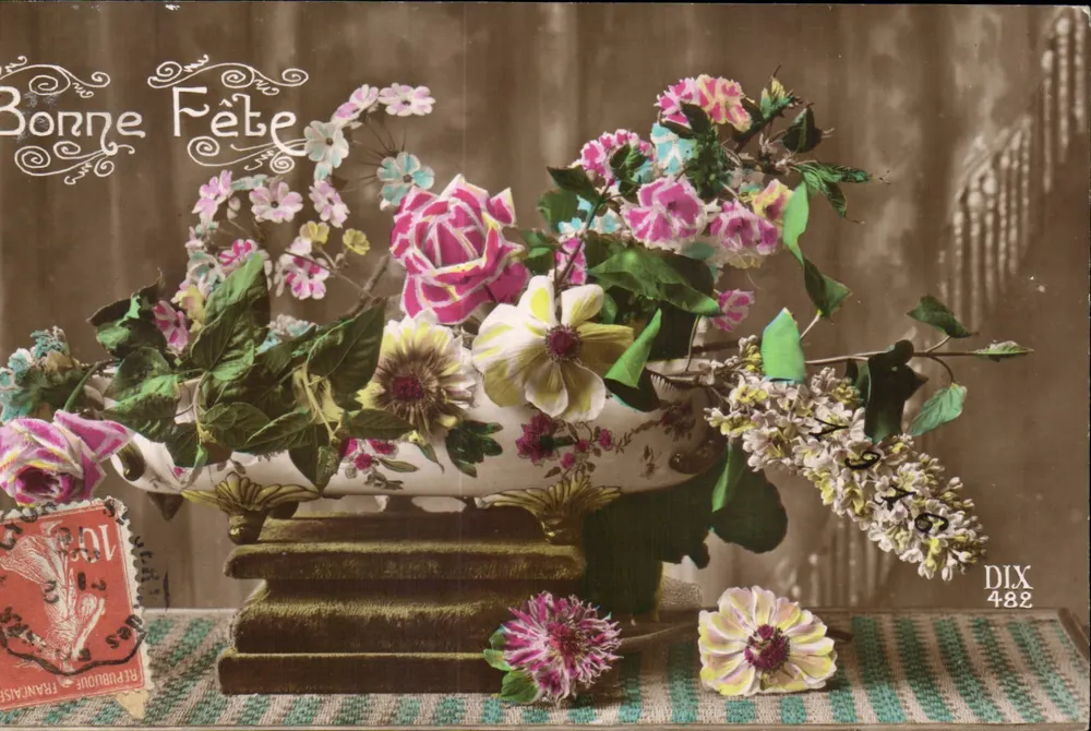 Blumenstrauß — Frohe Geburtstage — DIX 482 - Vorderseite
