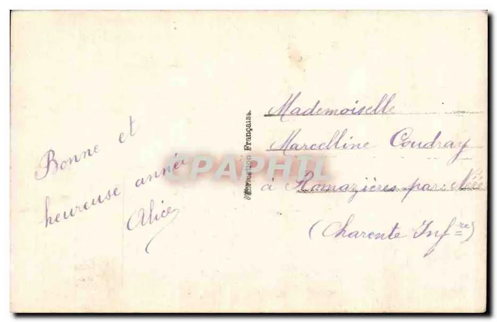 Arranjo de flores e hortência — Boa Ano Novo — E.M. 456 - Verso