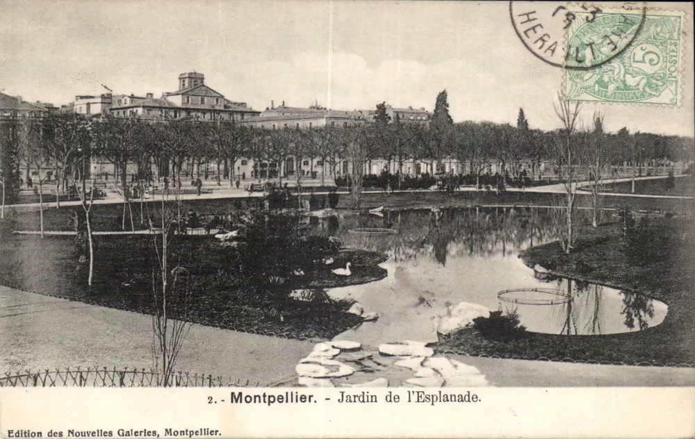 Montpellier - Jardim da Esplanada — Edição das Novas Galerias, Montpellier - Frente