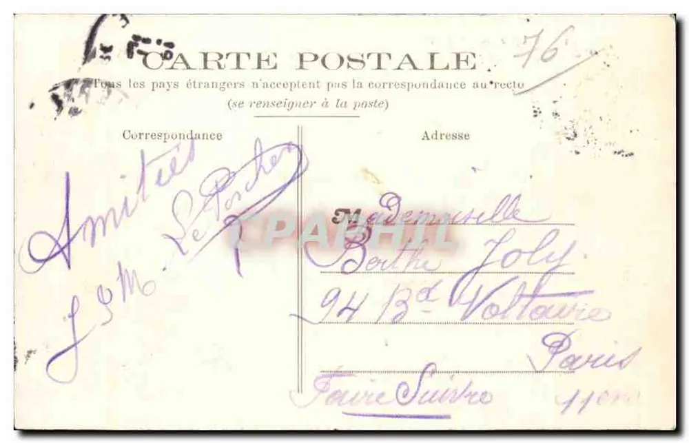Dieppe — Na Praia — F. Maschoue, n° 383 - Verso