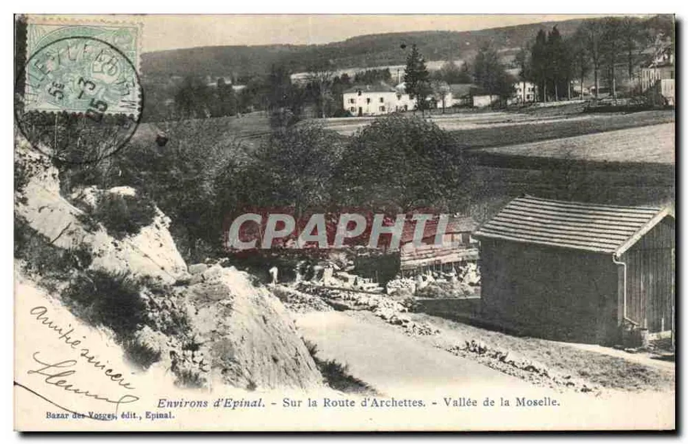 Umgebung von Epinal — Auf der Straße nach Archettes — Tal der Mosel — Bazars der Vosges, Verlag, Epinal - Vorderseite