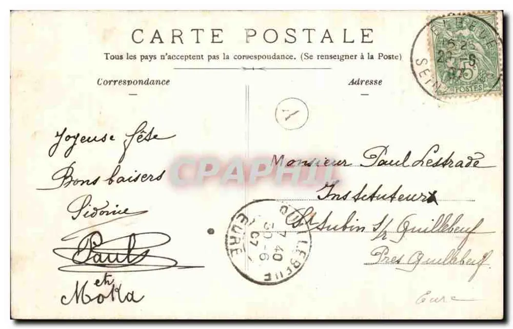 Ciclaminas — carta postal decorada — editor desconhecido - Verso