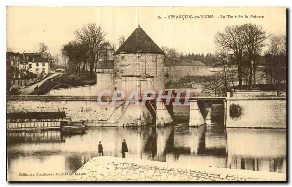 Besançon-les-Bains - Ansicht der Pelotte-Turm — Künstlerische Sammlung - Chiché Ch. Leroux, n°26 - Vorderseite