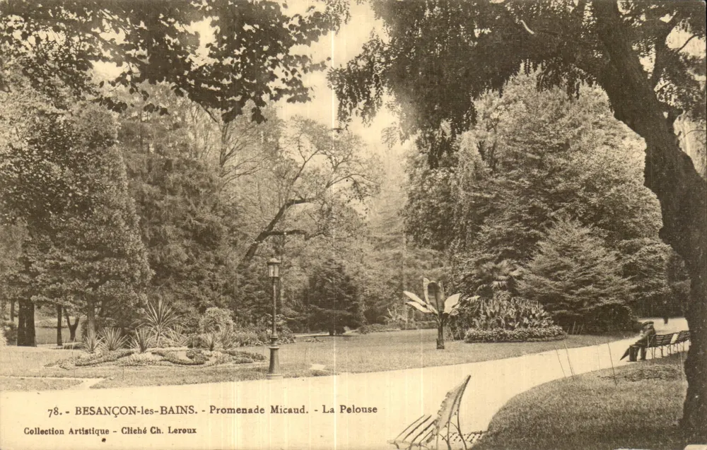 Besançon-les-Bains - Promenade Micaud - Die Wiese — Künstlerische Sammlung - Foto von Ch. Leroux - Vorderseite