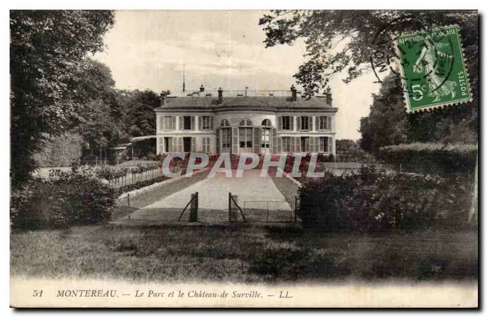 Montereau — Der Park und das Schloss Surville — LL. - Vorderseite