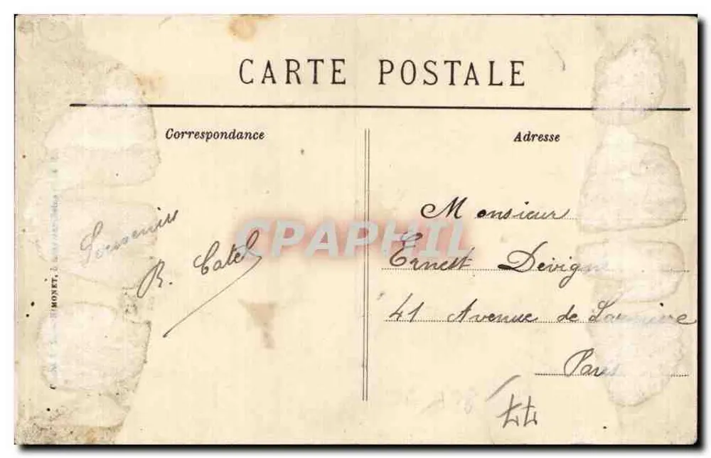 Zedern des Libanon in Montigny-Lencoup (S.-et-M.) — historischer Baum gepflanzt im Jahr 1734, gerettet im Jahr 1852 — Verleger nicht sichtbar, Seriennummer nicht lesbar - Rückseite