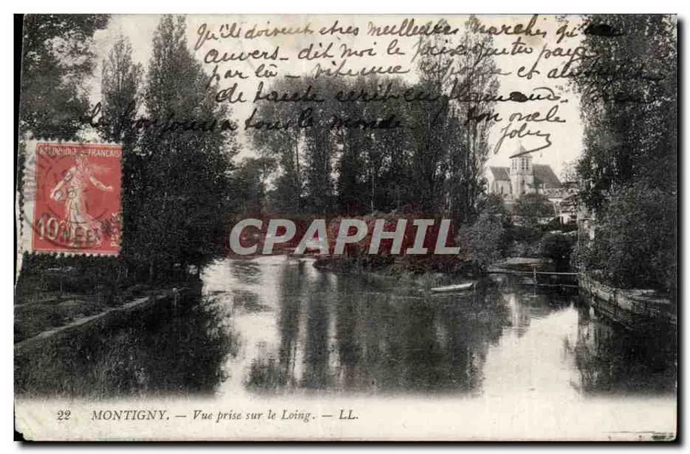 Montigny — Vista tirada do Loing — LL. - Frente