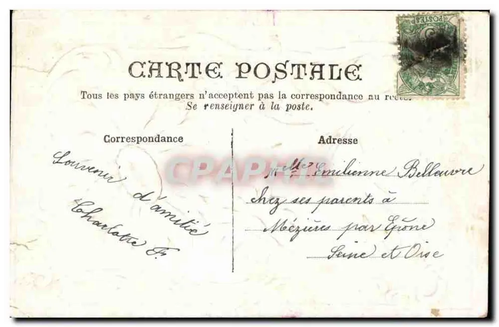 Fleur de marguerite — motif gravé sur fond violet — éditeur C. H. P. O. R. I. L. Inc. - Verso