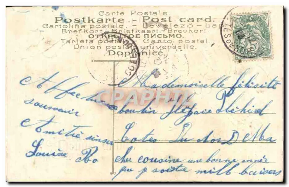 Ancoragem e violetas — Boa Ano — SER. 297 - Verso