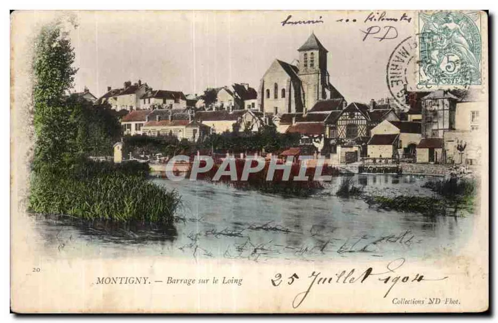 Montigny — Barragem no Loing — Collections ND Phot. - Frente