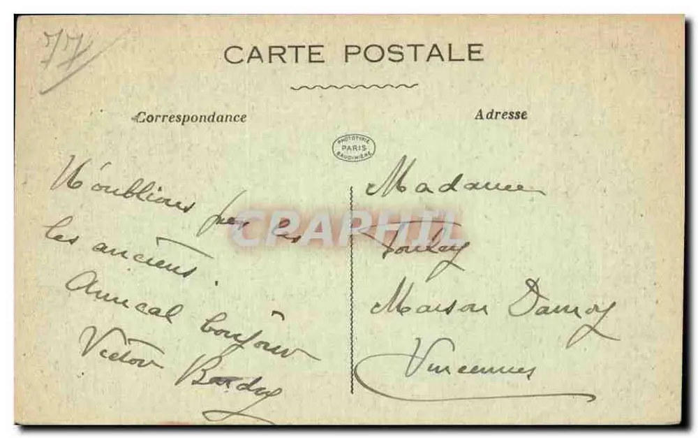 Meaux — O Hotel de Ville — Cl. Bundinière - Verso