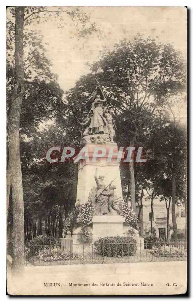 MELUN - Monument des Enfants de Seine-et-Marne — éditeur G. C. - Frente
