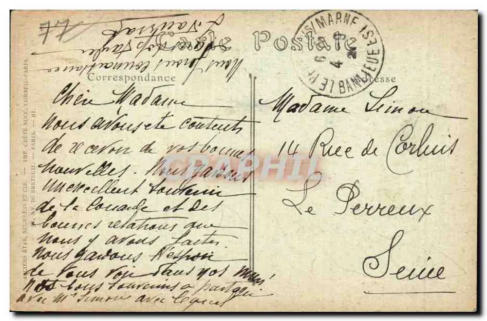 MELUN — L'Avenue Thiers — IND Phot. n°151 - Verso