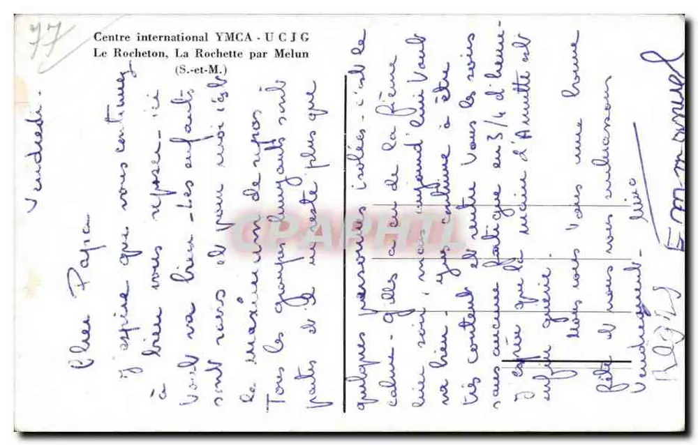 Internationales YMCA-Zentrum - U C J G - Le Rocheton, La Rochette bei Melun (S.-et-M.) - Rückseite