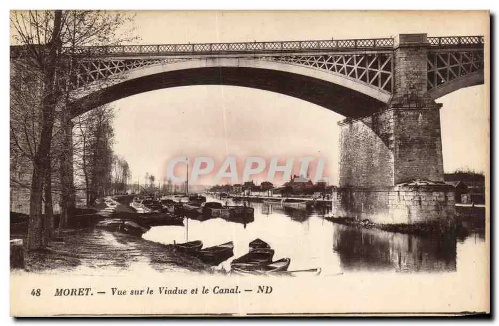 Moret — Ansicht des Viadukts und des Kanals — ND - Vorderseite