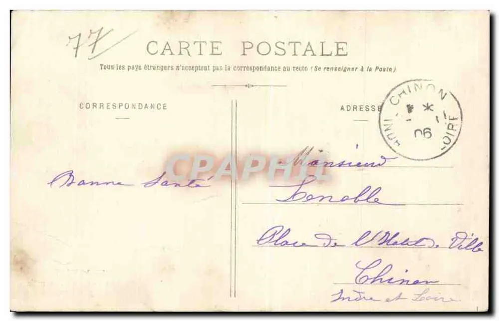Rochers de Chaintreâuville — Der Belvédère — NEMOURS, Verlag L. BAYONFAU, Nr. 18-4-M - Rückseite