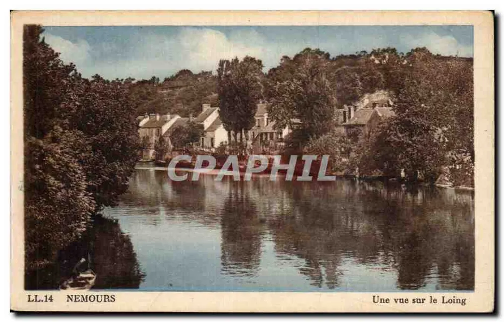 Nemours — Vista do Loing — LL.14 — Cie des Arts Photographiques - Paris - Frente