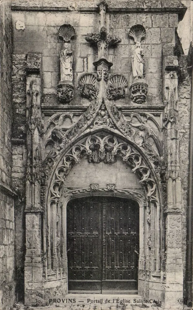 Provins — Ansicht des Portals der Kirche Sainte-Croix — Verlag GIP, Nr. 30 - Vorderseite