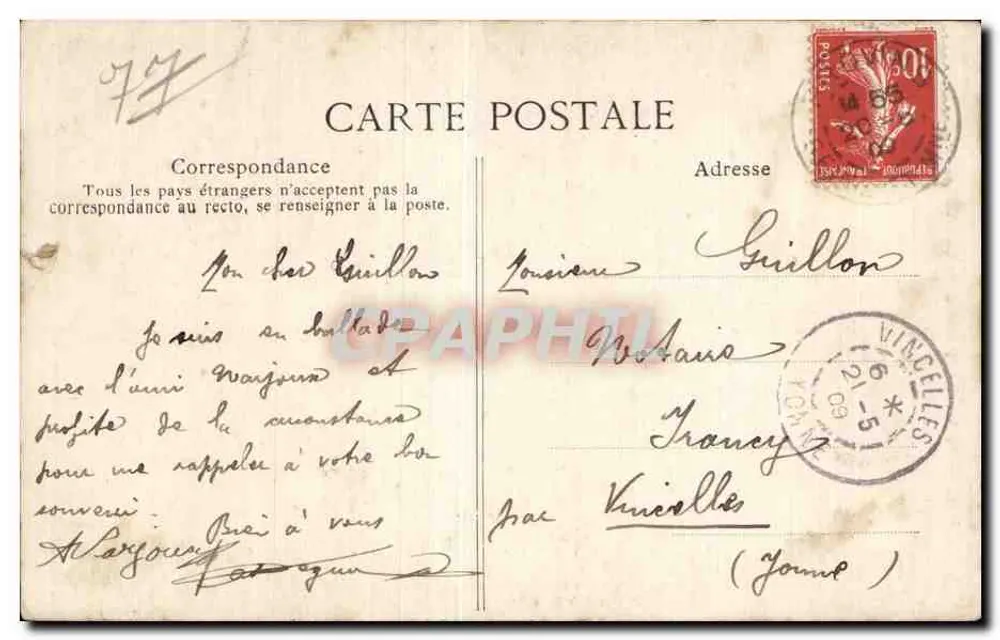 Provins — Ansicht des Portals der Kirche Sainte-Croix — Verlag GIP, Nr. 30 - Rückseite