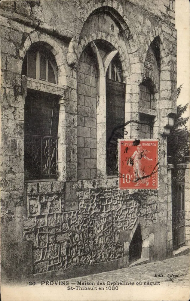 Provins — Dom Orphanów, gdzie urodził się św. Thibault w 1030 — Wyd. Adrot - Awers