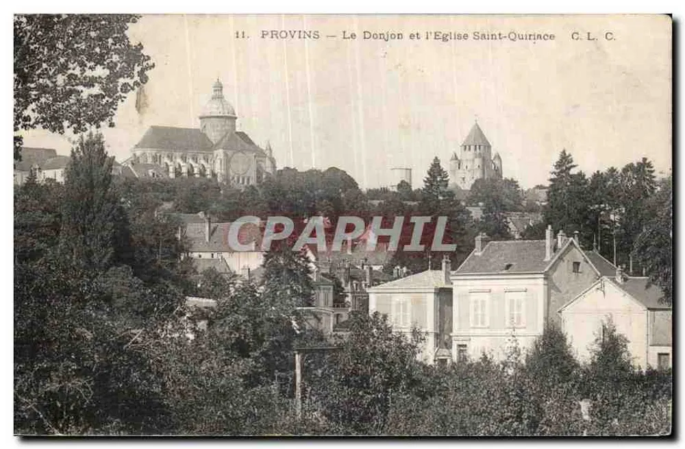 Provins — Der Bergfried und die Kirche Saint-Quirin — C. L. C. - Vorderseite