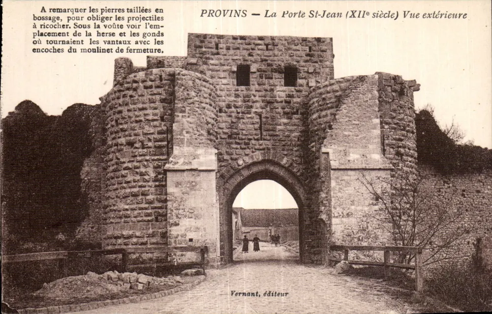 Provins — La Porte Saint-Jean (12. Jahrhundert) — Außenansicht — Verlag Vernant - Vorderseite