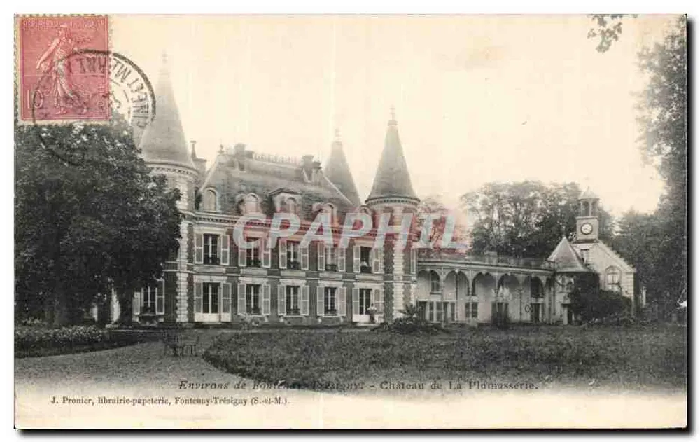 Schloss La Plomasserie — Umgebung von Pontenay-Trésigny — J. Pronier, Buchhandlung-Papierwaren, Fontenay-Trésigny (S.-et-M.) - Vorderseite