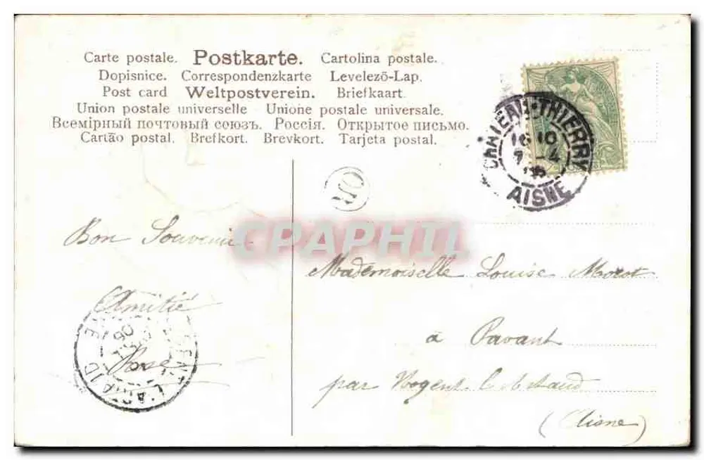 Mont Saint-Béat — Frühlingslandschaft mit Mohnblumen — unbekannter Verlag - Rückseite