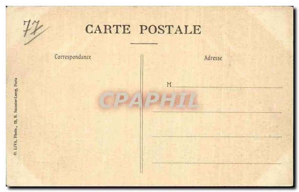 Ferrières-en-Brie — O Castelo — Fachada e Pergolado dos Caçadores — Edição Aubry - Verso