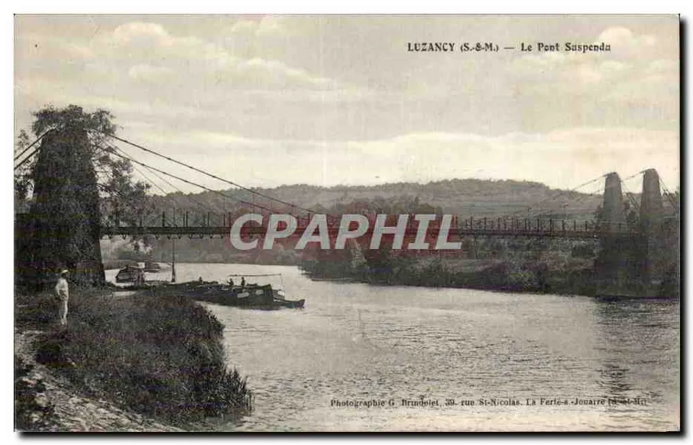 Luzancy (S.&M.) — O Ponte Suspensa — Fotografia G. Brindelet - Frente